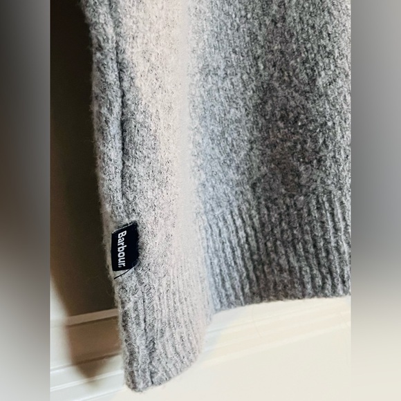 Barbour Grey Cove Neck Wool Blend Sweater XL Fits Like Large - Picture 4 of 9